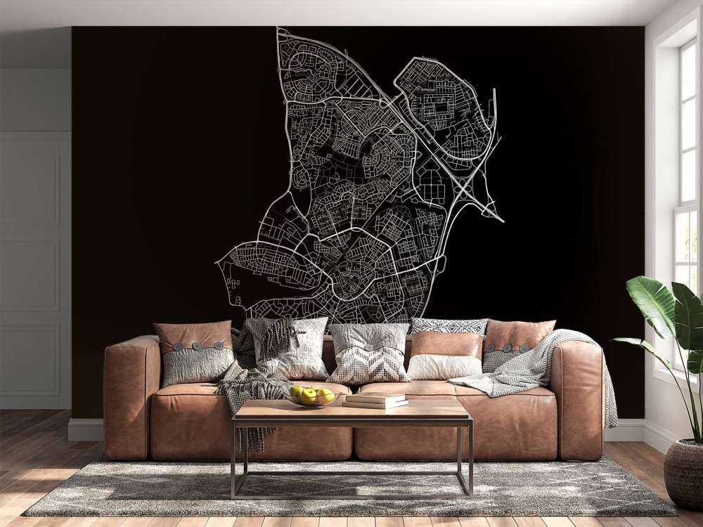 Map of Amersfoort, black