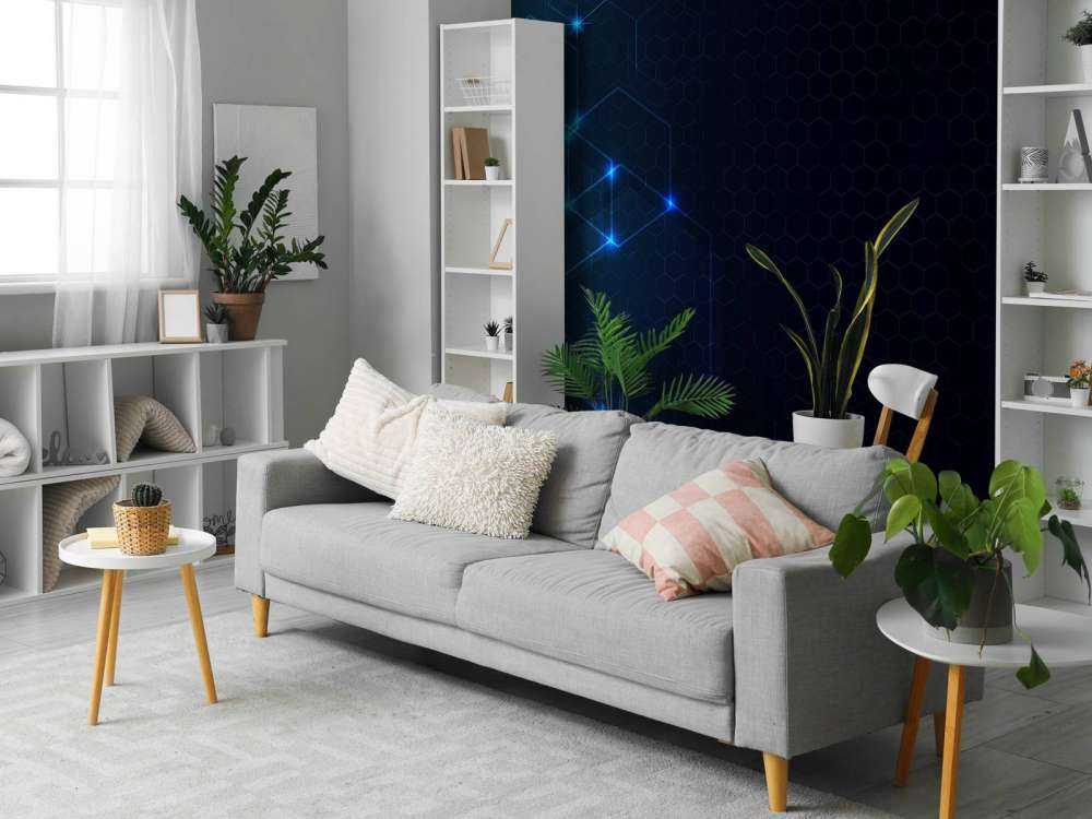 Abstract glowing hexagons