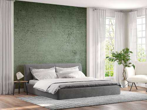 Green concrete wall