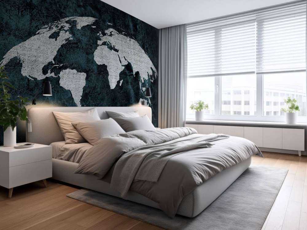 World map concrete structure