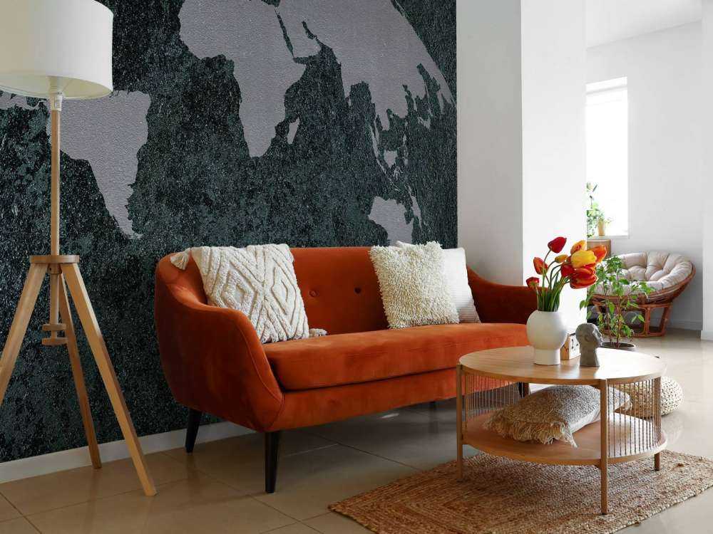 World map with texture