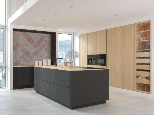 Pink marble herringbone