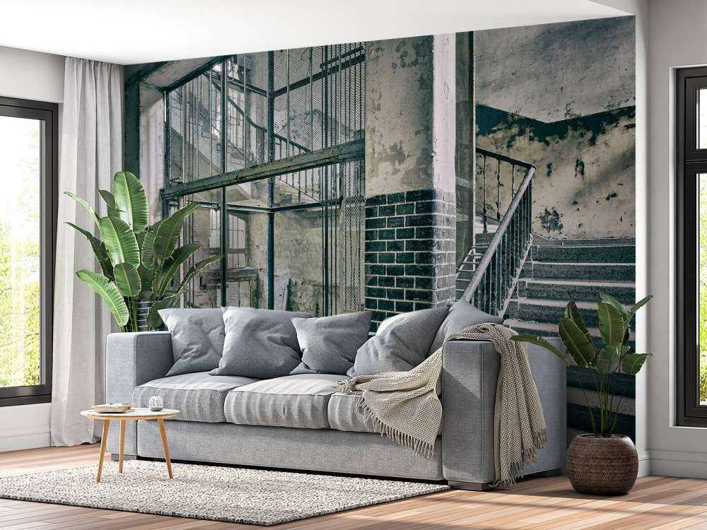 Old stairs and lift shaft