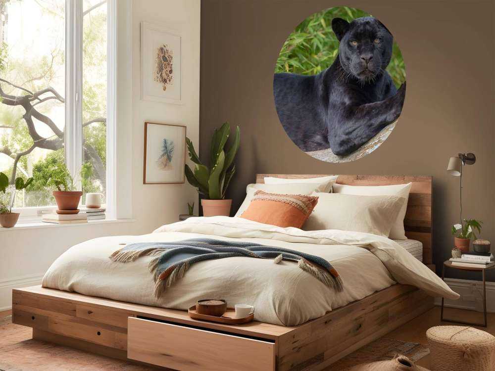 Black panther on a tree