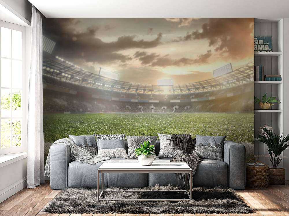 Stadium with artificial turf