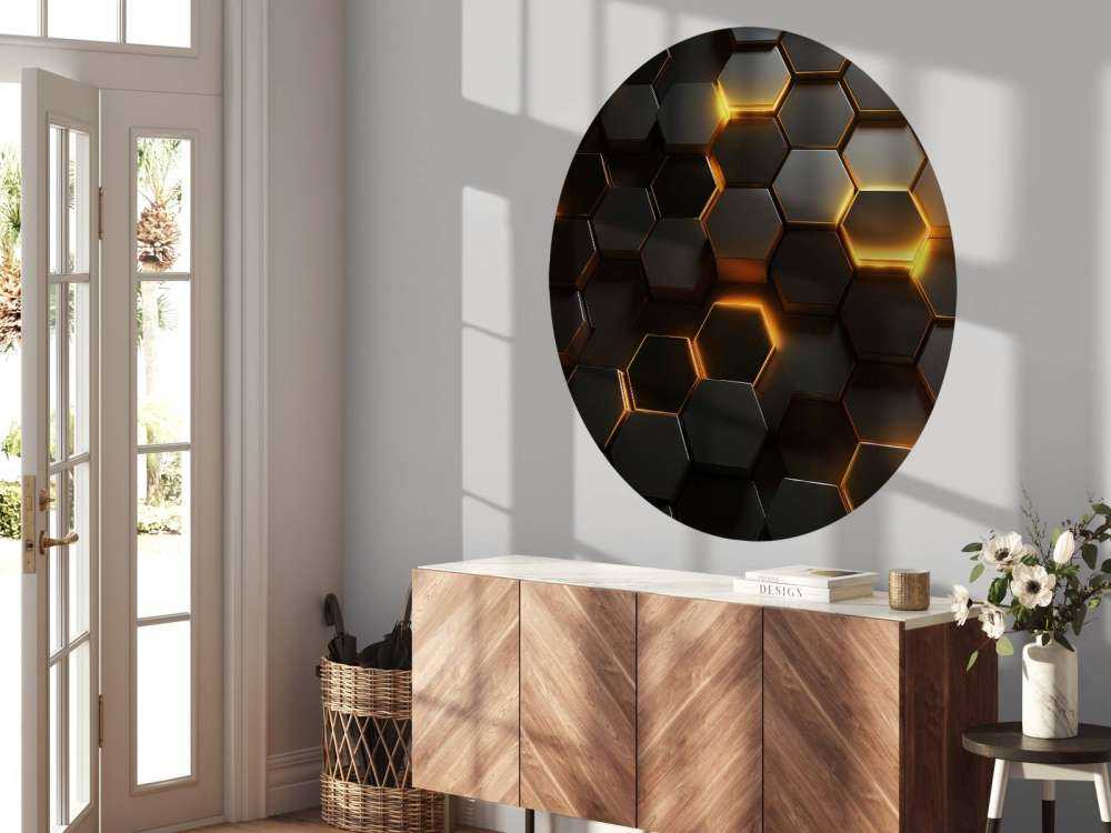 Glowing Golden Hexagons