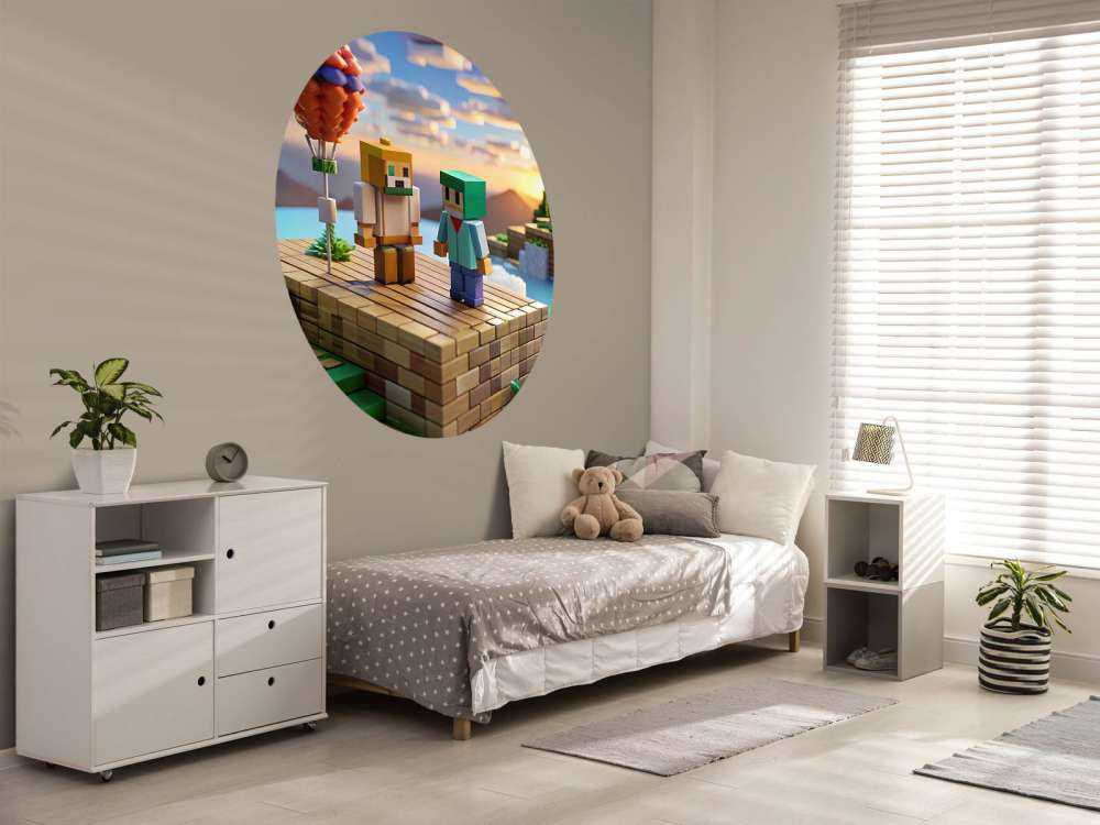 Hot air balloon in the pixel valley