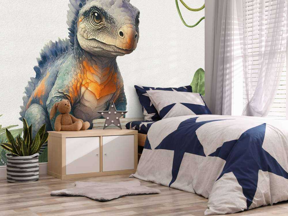 Baby ankylosaurus in the jungle