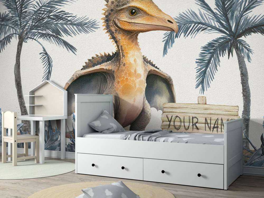 Baby pteranodon in the blue jungle