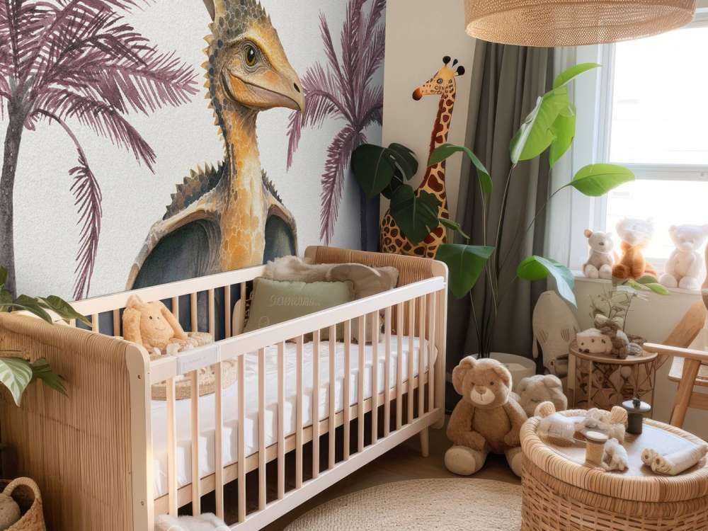 Baby pteranodon in the pink jungle