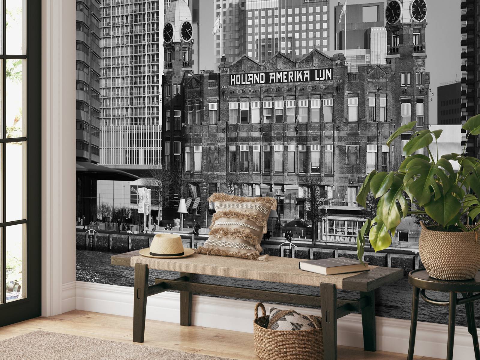 Hotel New York in black and white Rotterdam 