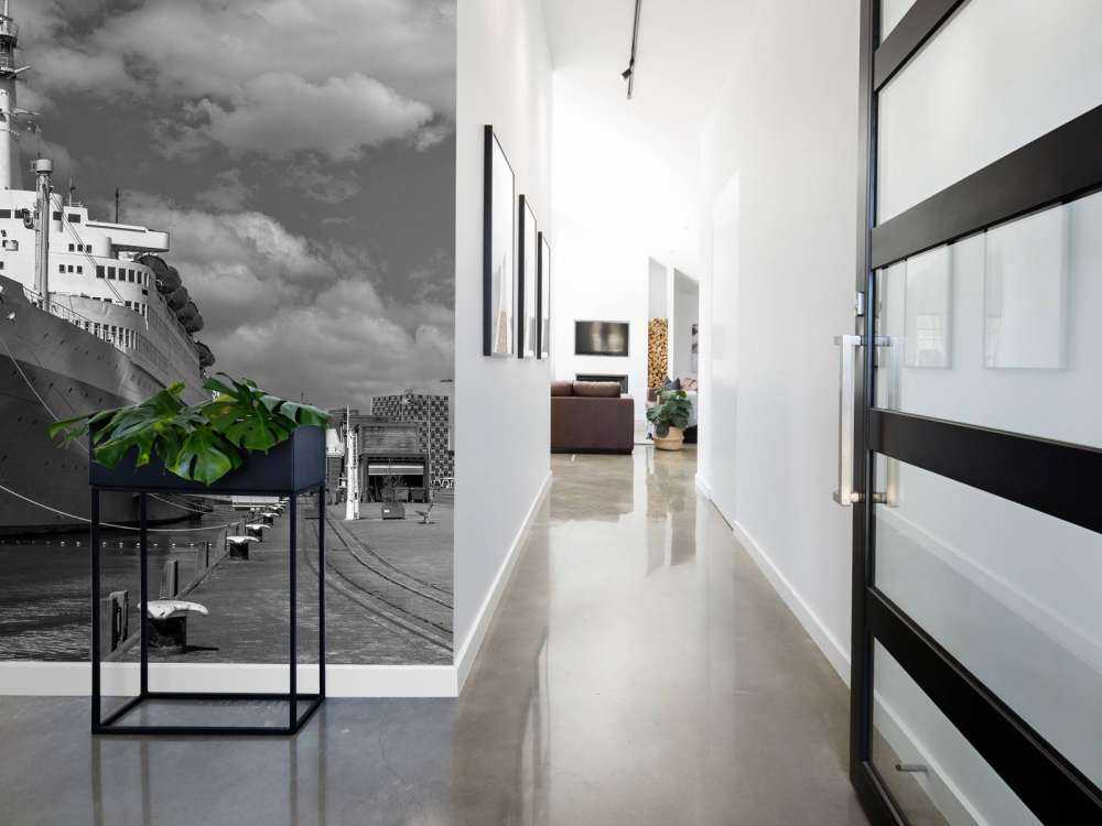 Former steamship the SS Rotterdam in black and white  