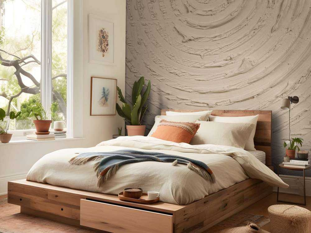 Round shapes and lines in taupe