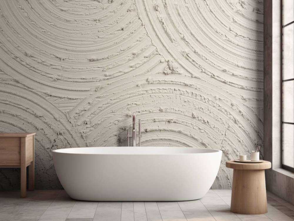 Zen circles coarse structure in linen