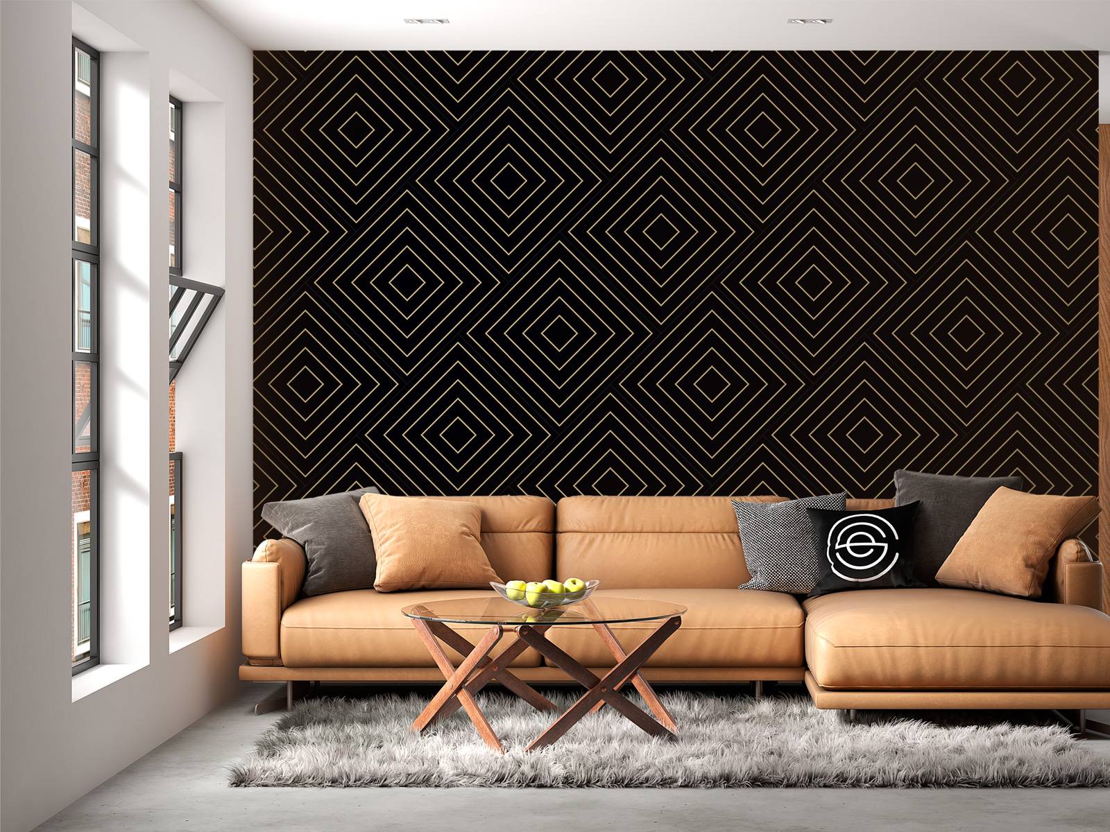 Chevron pattern, black