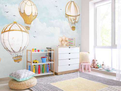 Hot air balloons watercolour