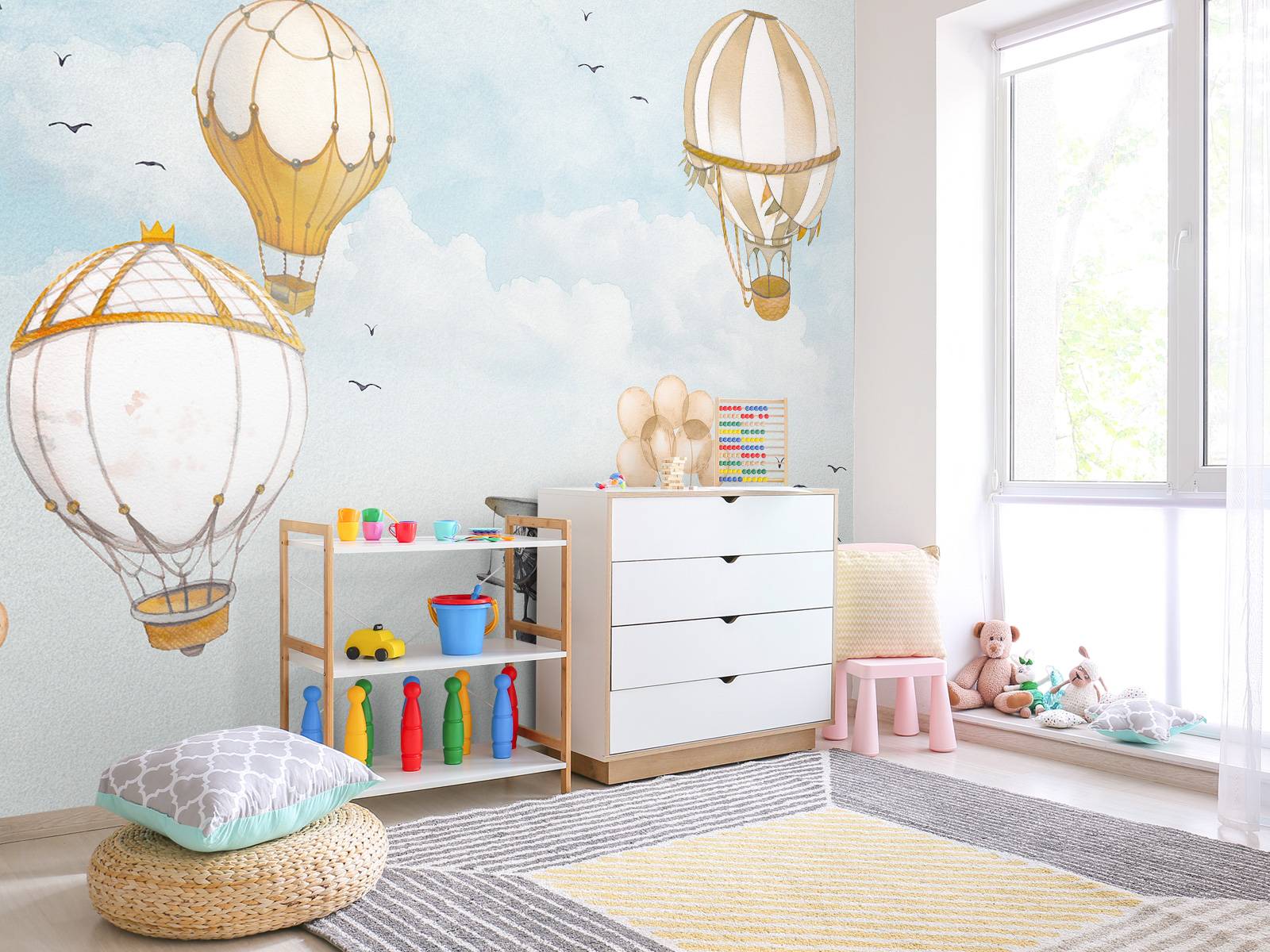Hot air balloons watercolour