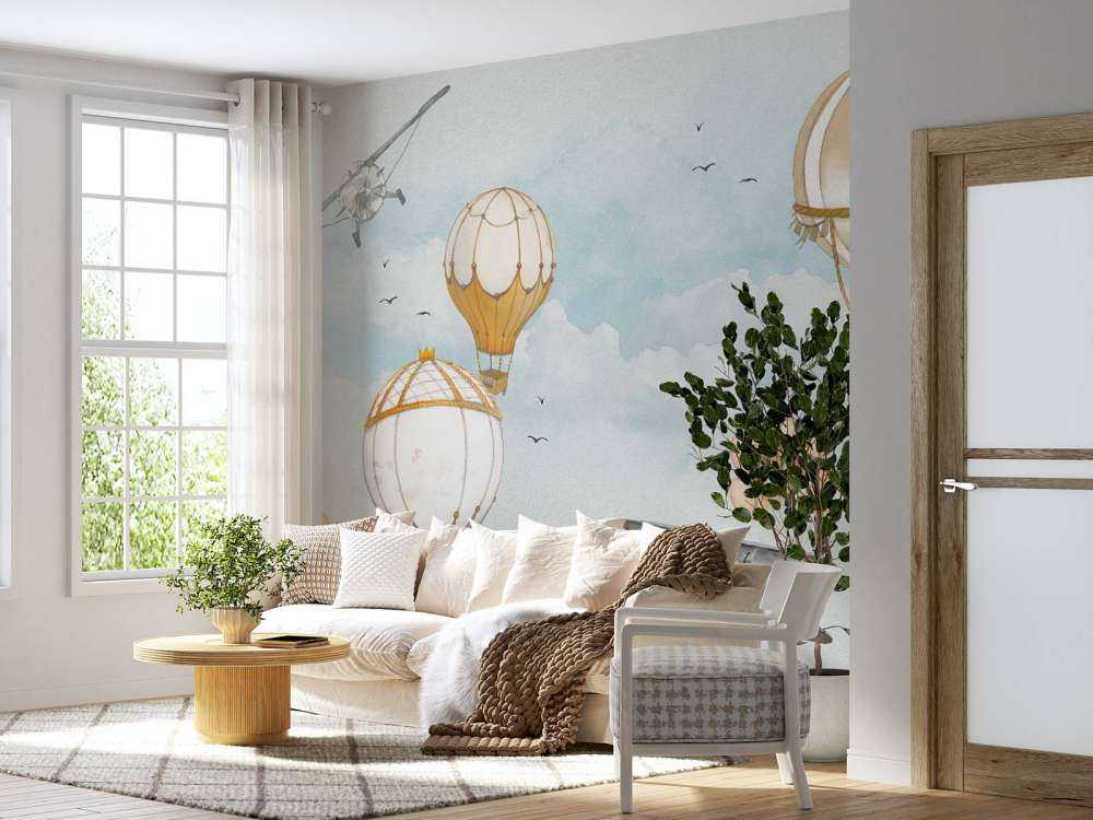 Hot air balloons watercolour
