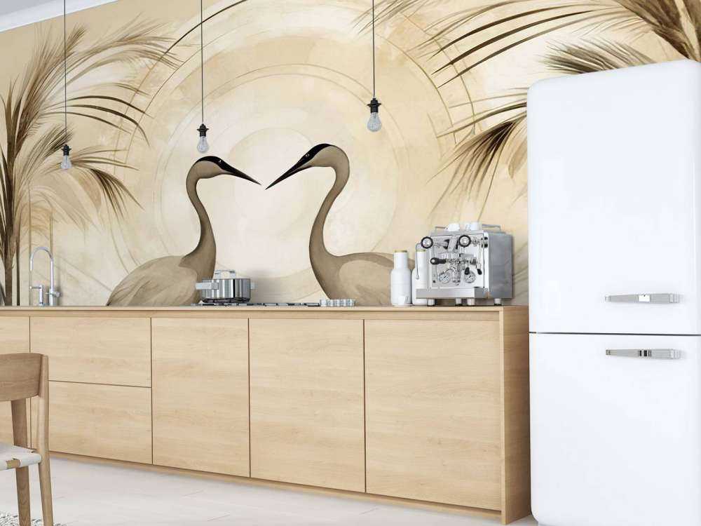 Cranes at Sunset Taupe