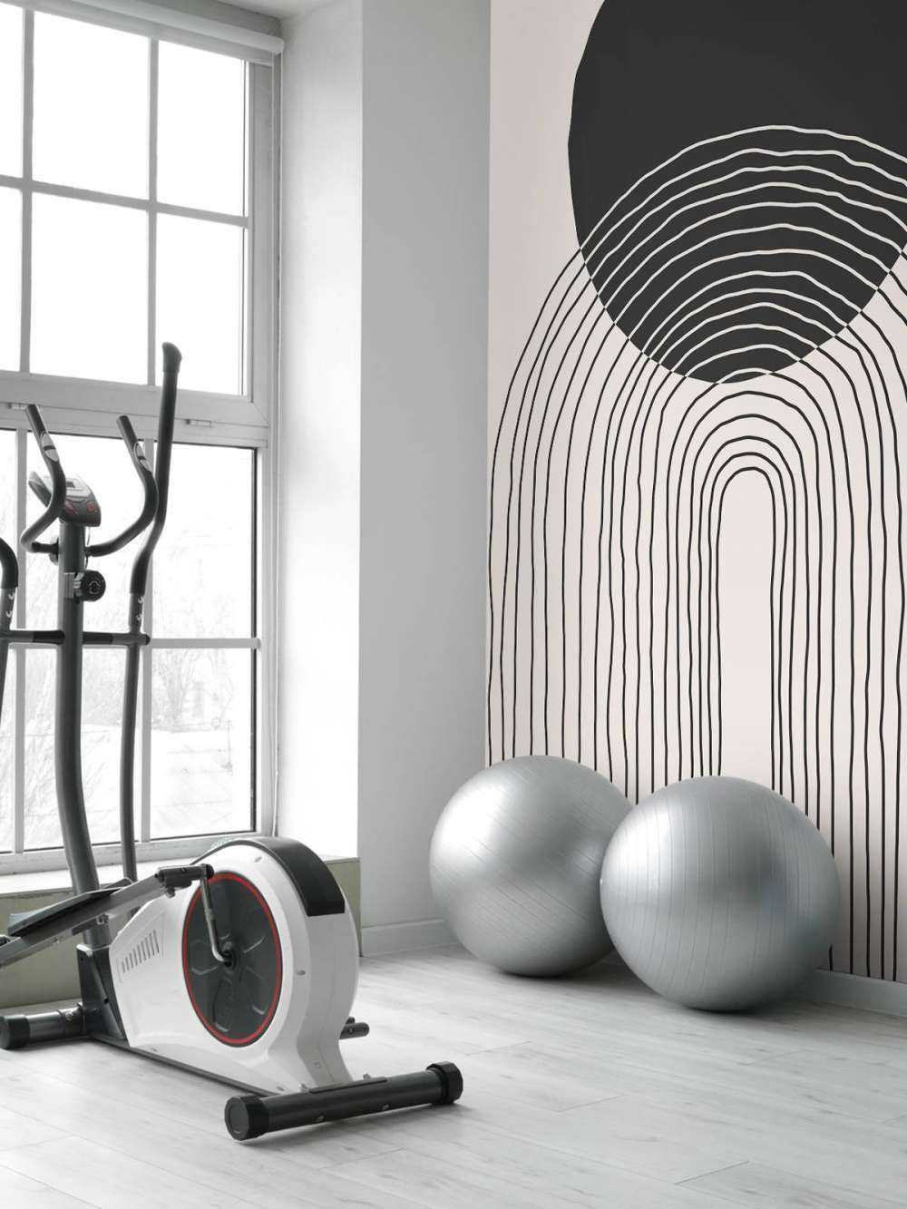 Gebogen lijnen en cirkel