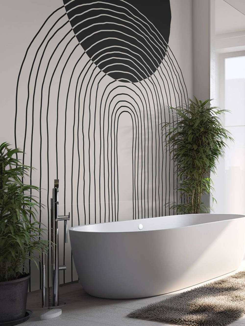 Gebogen lijnen en cirkel