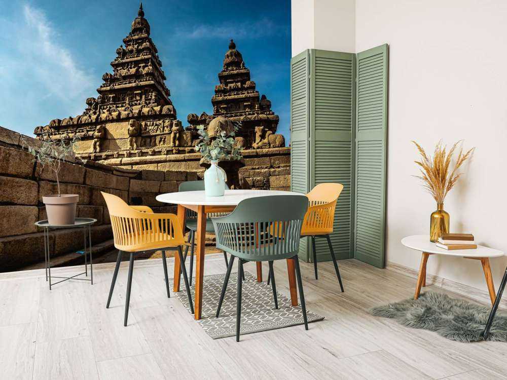 Tempels met blauwe lucht