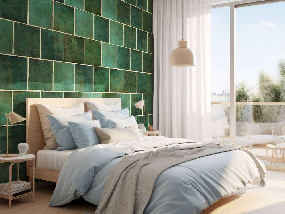 Green ceramic tiles