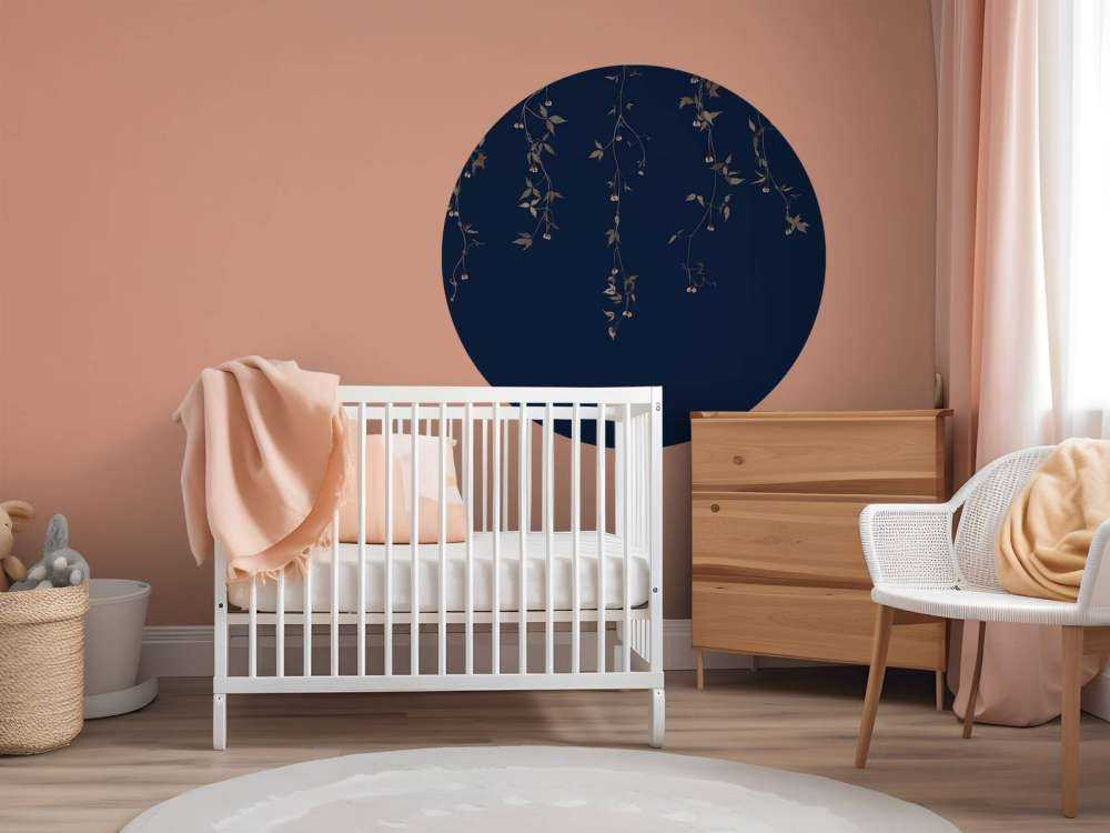 Clematis sprigs on midnight blue