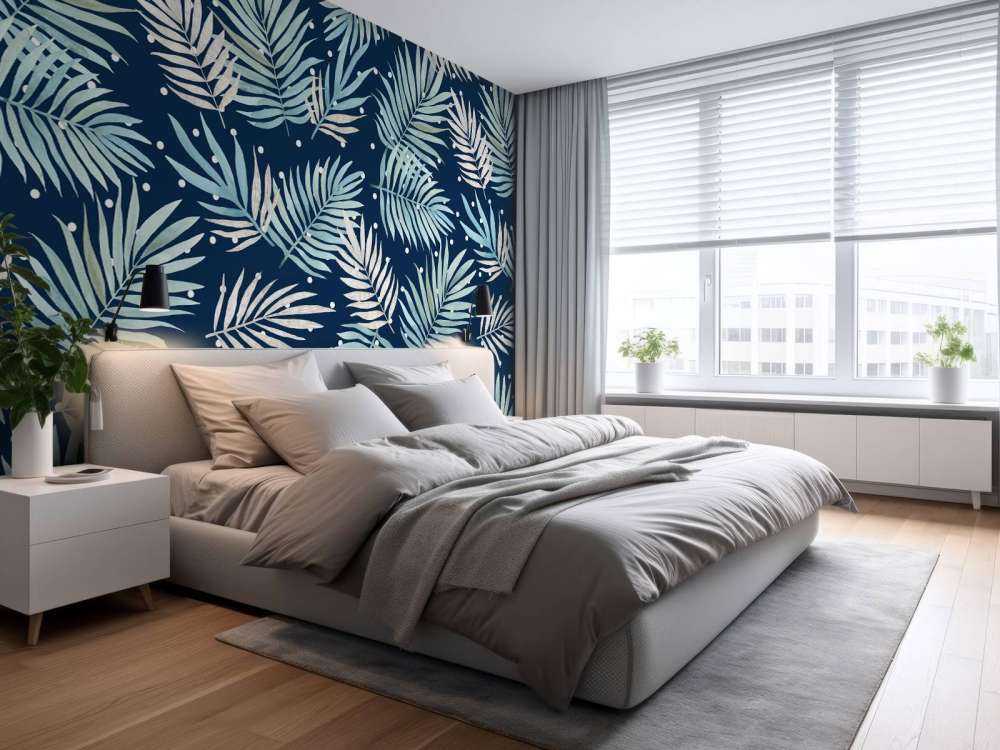 Pattern with tropical leaves