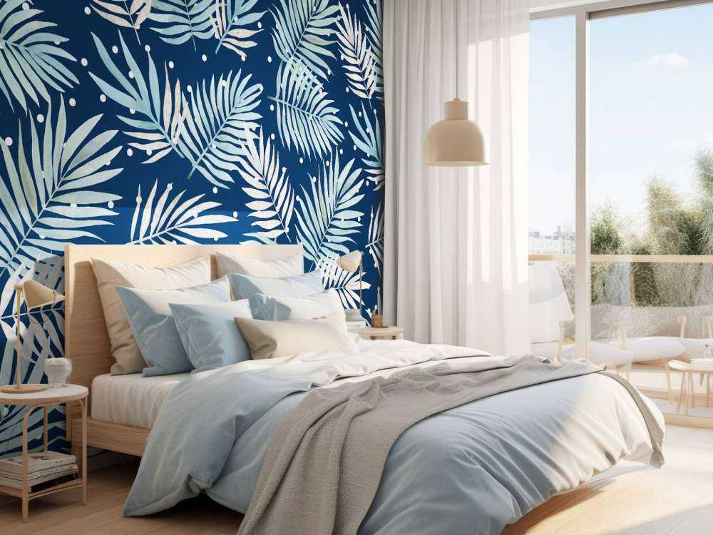 Pattern with tropical leaves