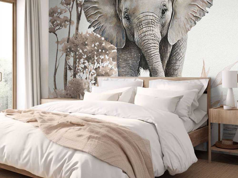 Elephant in the jungle taupe