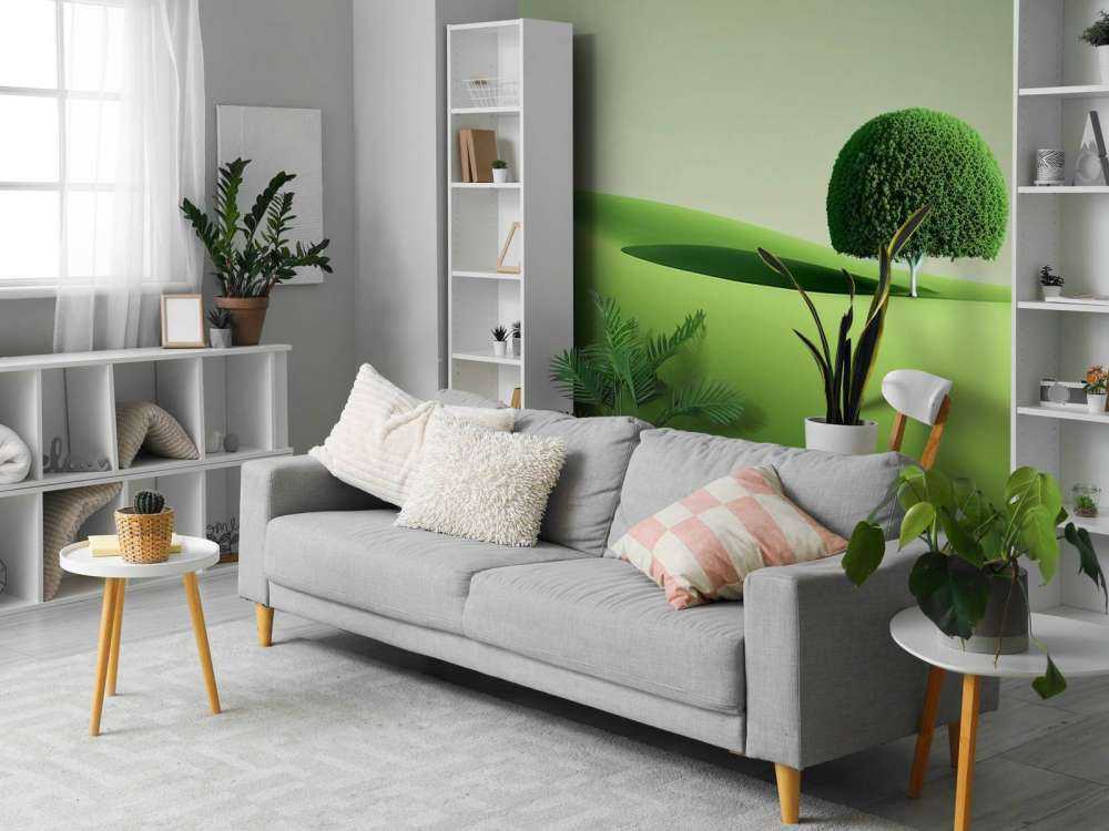 Minimalistische groene landschap