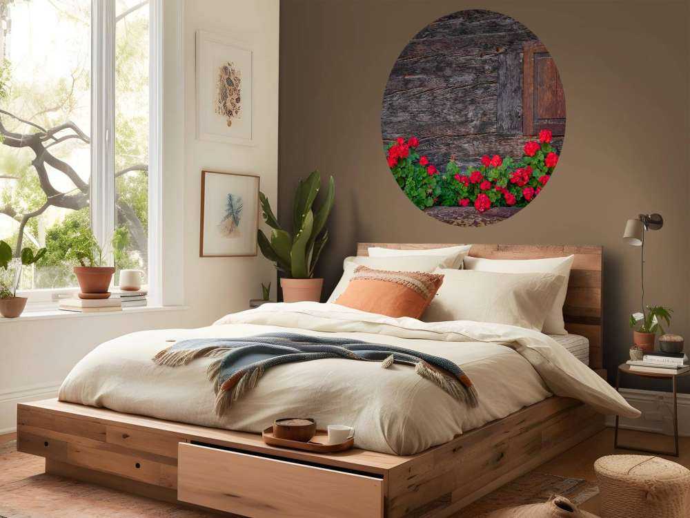 Old wood with flowers