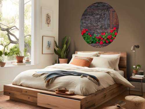 Old wood with flowers