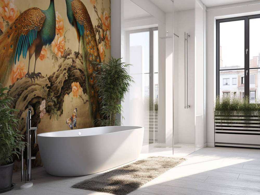 Peacock Dance in Blossom Glow