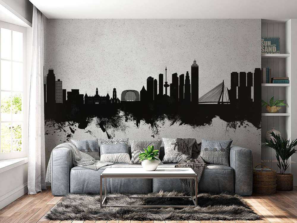 Watercolor skyline, Rotterdam