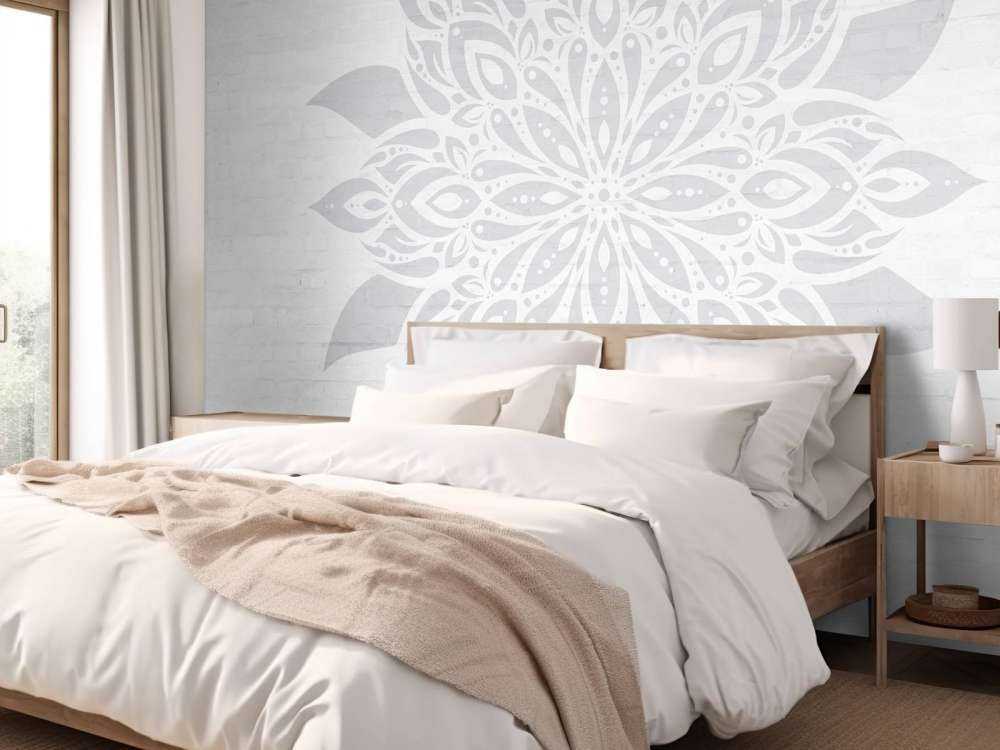 Soft gray Mandala Flower