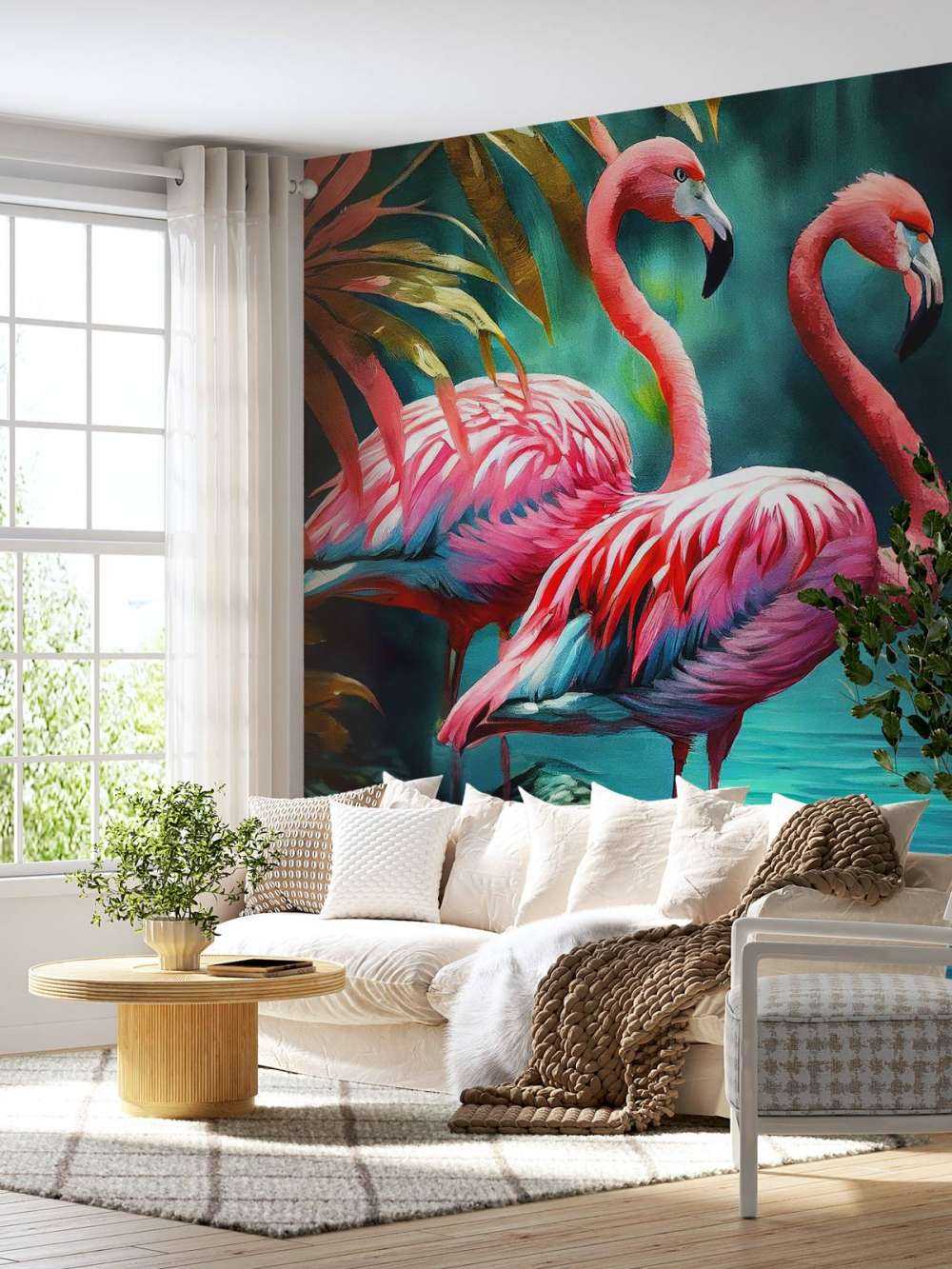 Velvet Pink Flamingo Duo