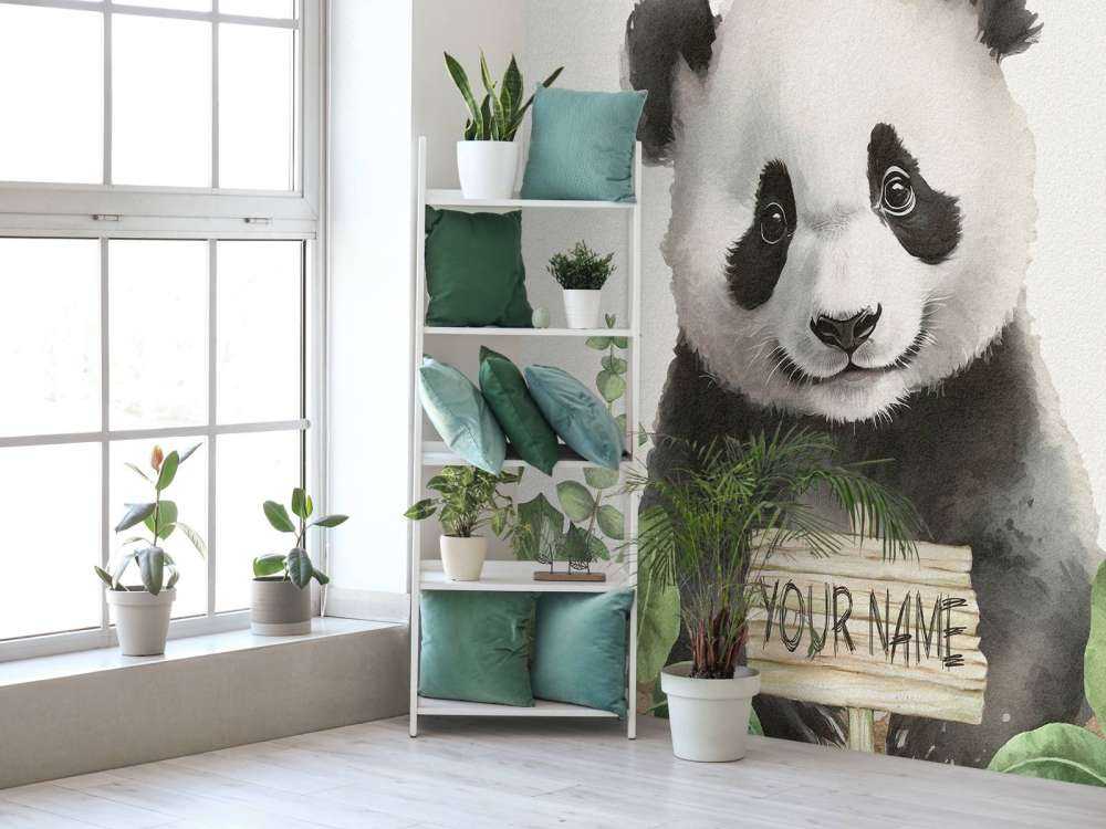 Baby panda in the jungle
