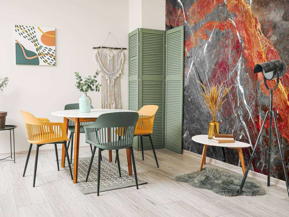 Marble with red veins