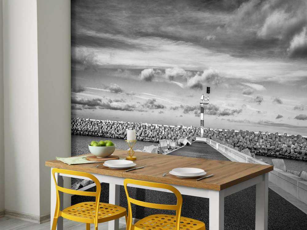 Quay wall of the marina of Cadzand Bad 