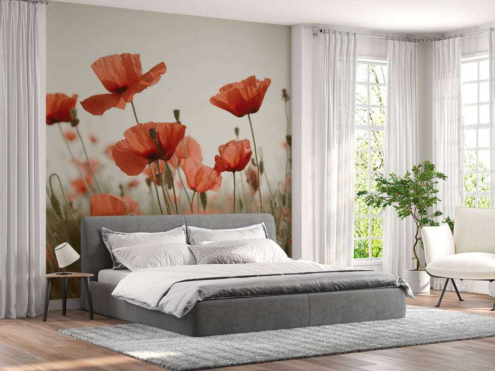 Poppies in vintage colours