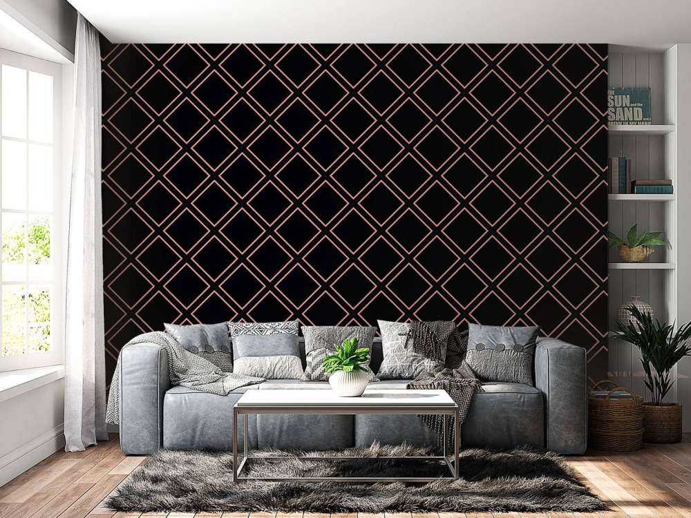 Geometric squares, black