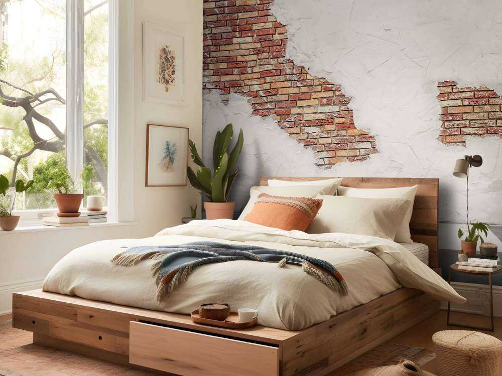 Brick wall with stucco