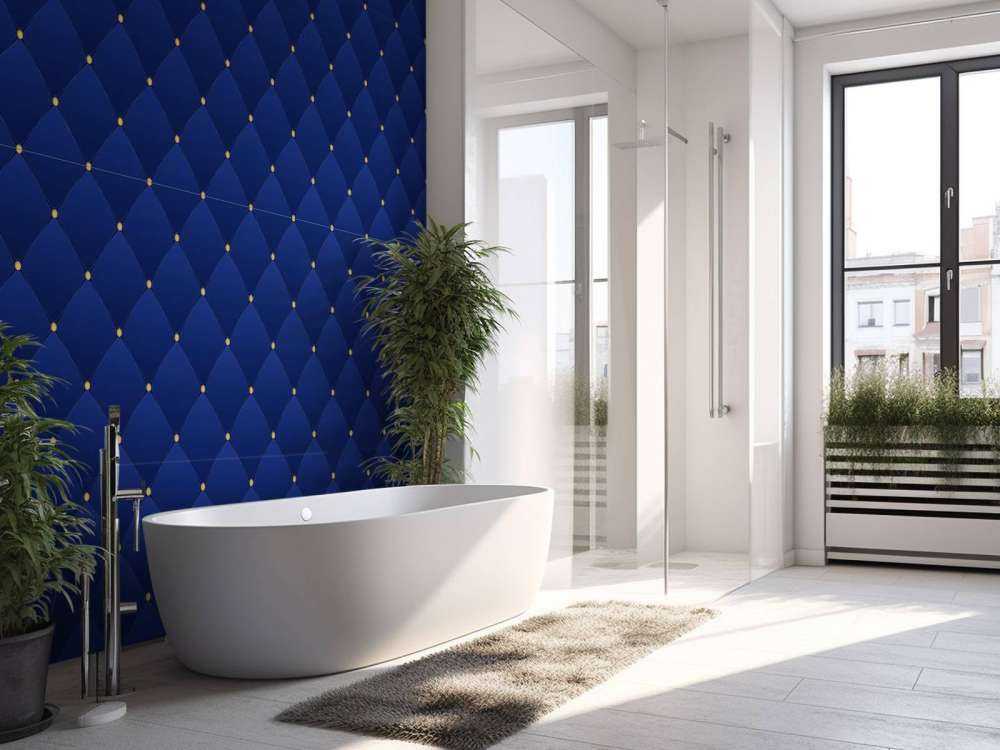 Dark blue chesterfield pattern