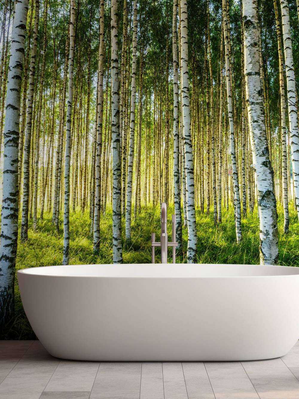 Summer birch forest