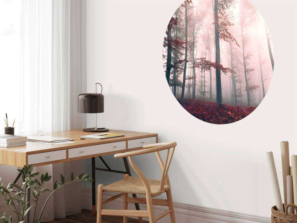 Red forest landscape