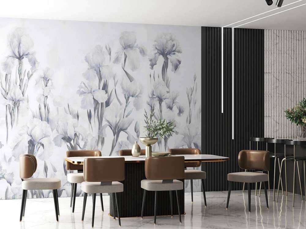 Irises Dance Seamless Gray