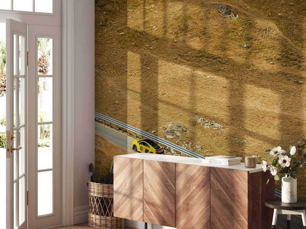 Audi R8 on a lonely mountain road