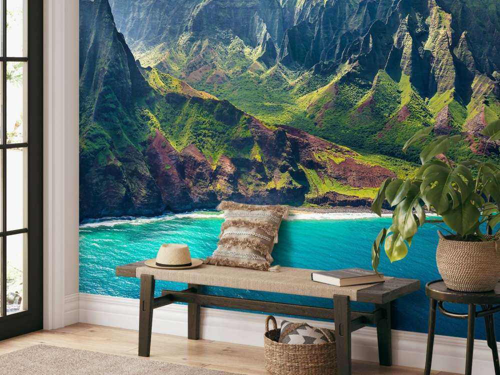 Mountains along the coast